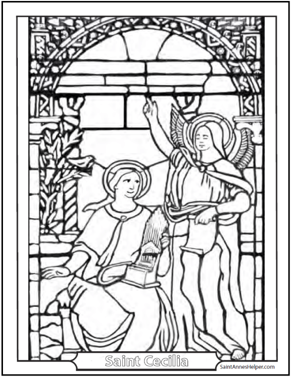 Saint cecilia coloring pages ââ patroness of music