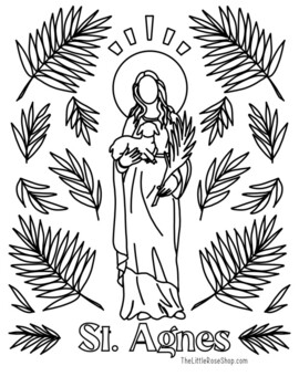St agnes coloring page by the little rose shop tpt