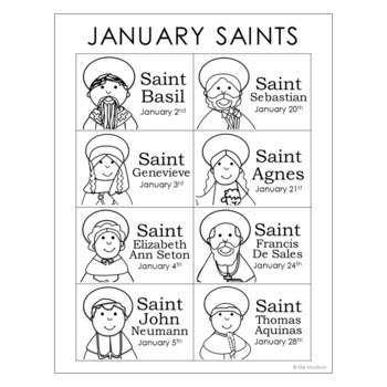 Catholic saints coloring pages feast day bulletin board church activity