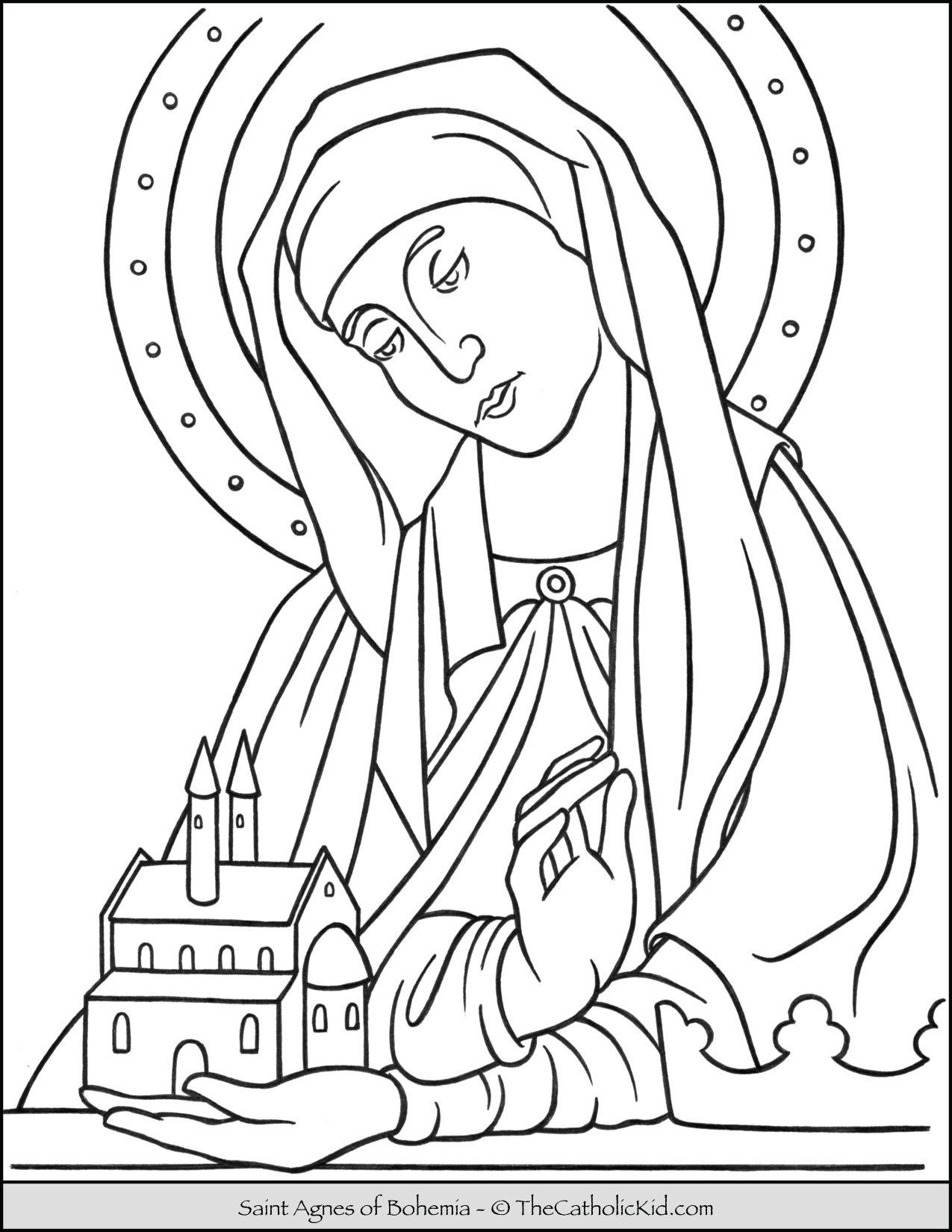 Saint agnes of bohemia coloring page