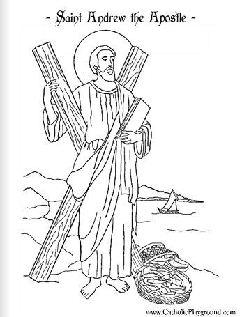 Saint andrew the apostle coloring page november th â catholic playground
