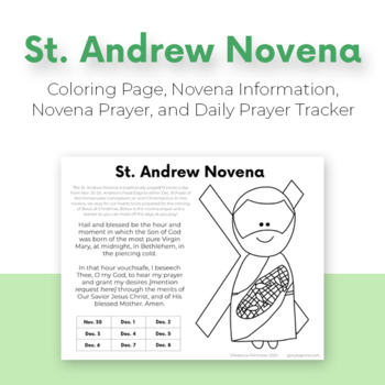 Free st andrew novena coloring page and novena tracker by glory be prints