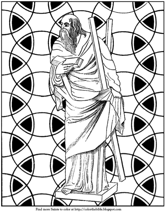 Color the bible color a mosaic of saint andrew