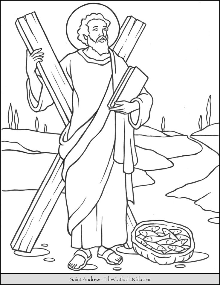 Celebrate saint andrew with this beautiful coloring page
