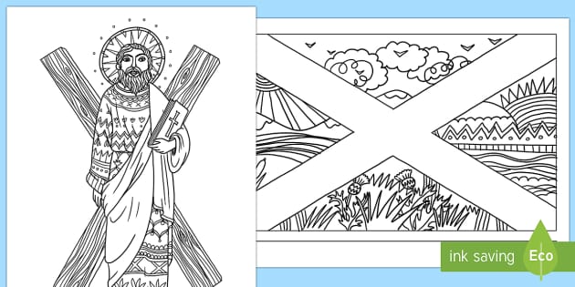 Saint andrews day mindfulness louring pages