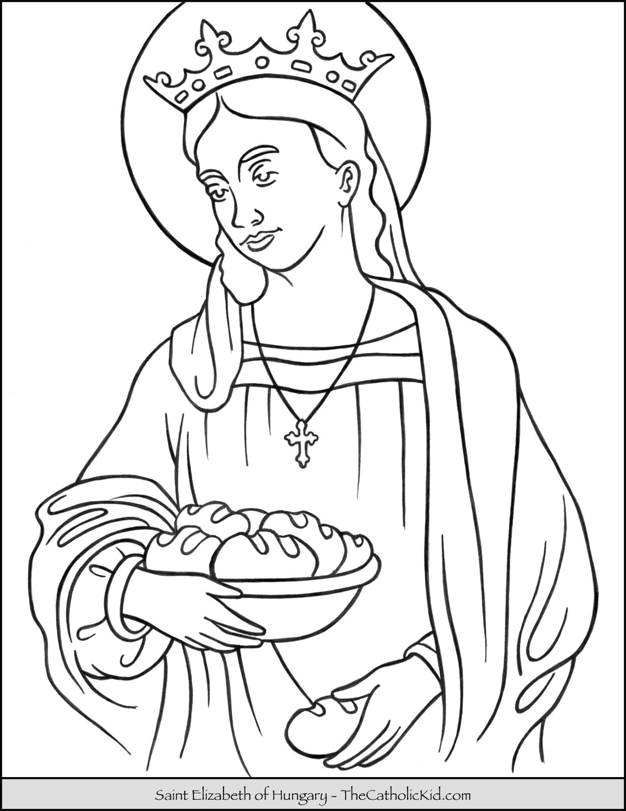Saint elizabeth of hungary coloring page