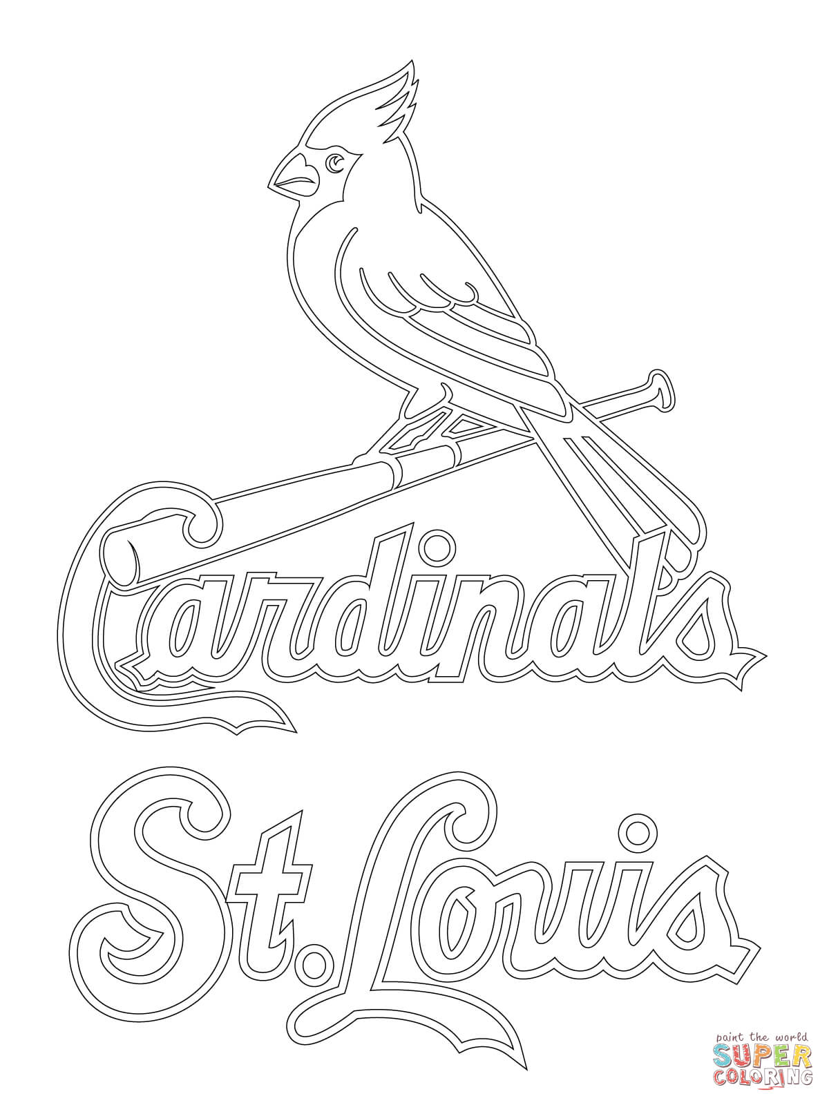 St louis cardinals logo coloring page free printable coloring pages