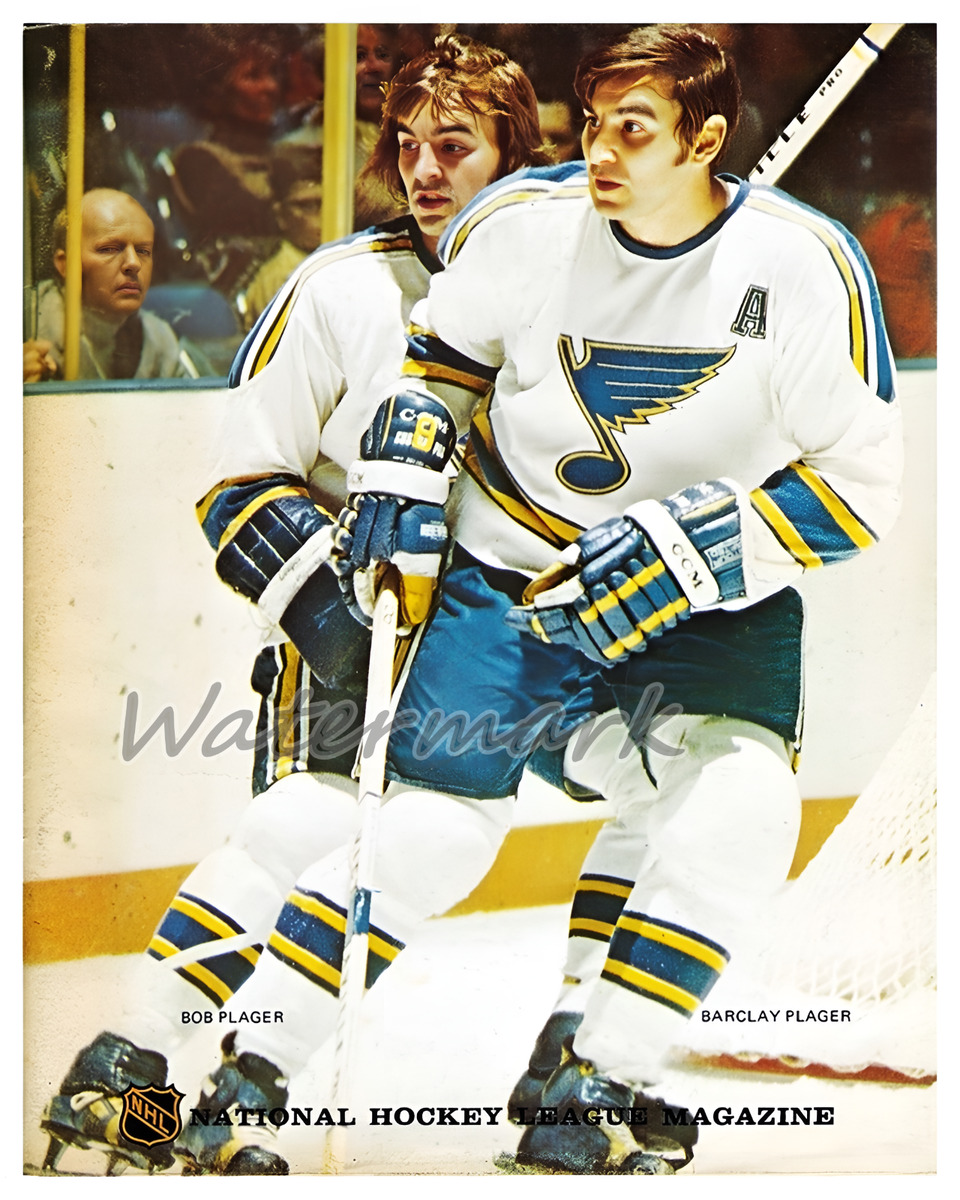 Nhl bob barclay plager st louis blues color game action x photo picture