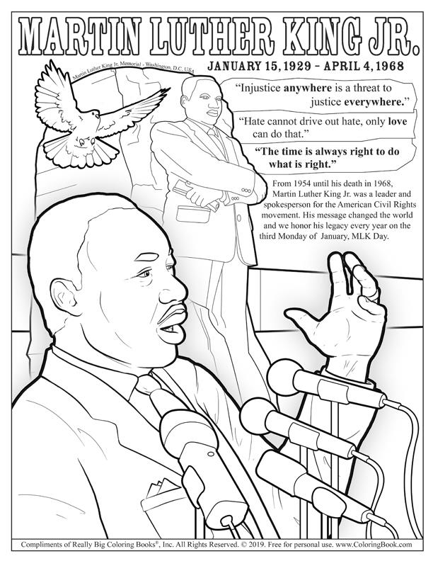 Martin luther king jr coloring page