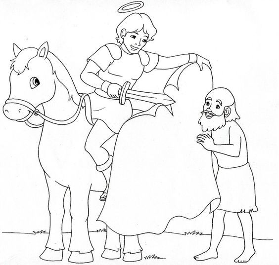Saint martin of tours catholic coloring page feast day martinmas is november th st martin of tours martin of tours coloring pages