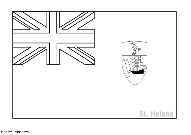 Coloring page flag st helena