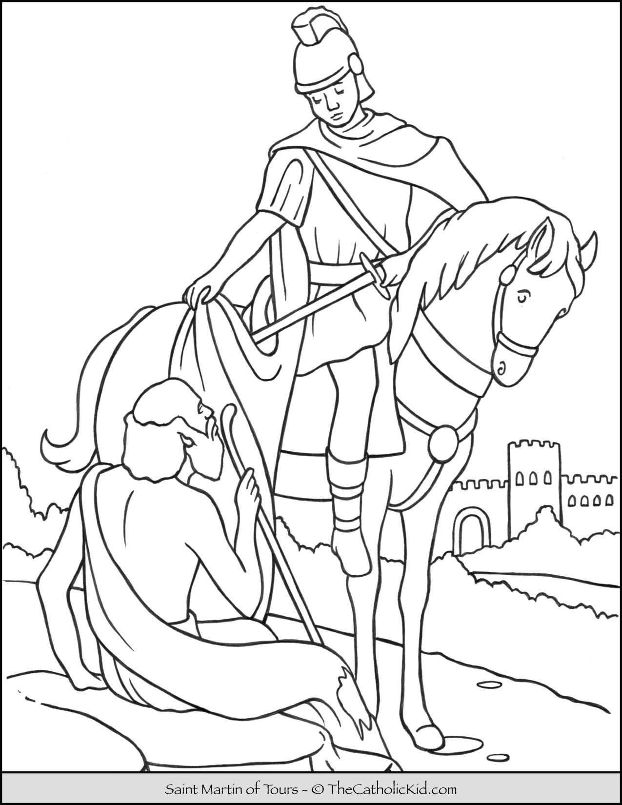 Saint martin of tours coloring page