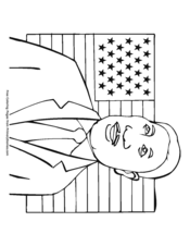 Mlk standing in front of us flag coloring page â free printable pdf from