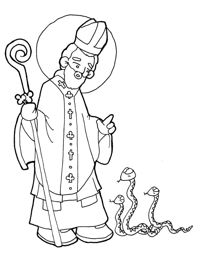 St patrick catholic coloring page