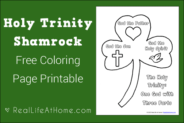 Holy trinity shamrock coloring page printable