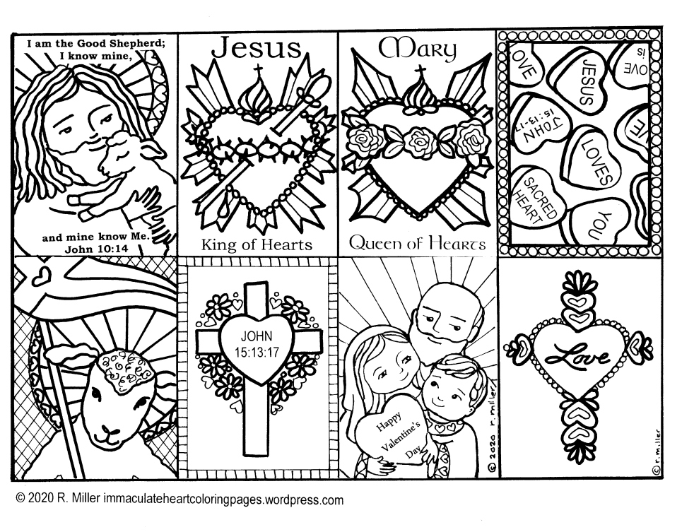 Immaculate heart coloring pages â catholic christian pages to color