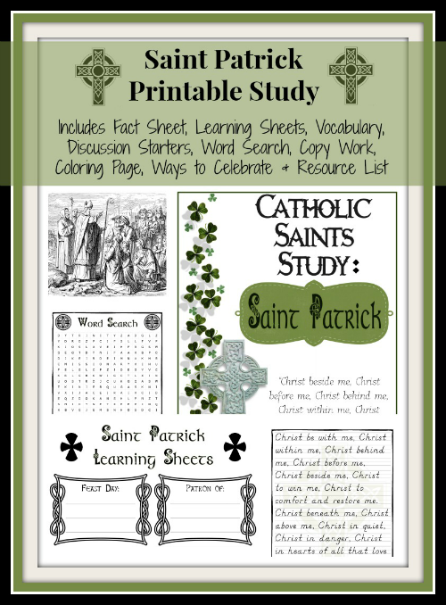 Saint patrick printables â part of the saints unit studies series