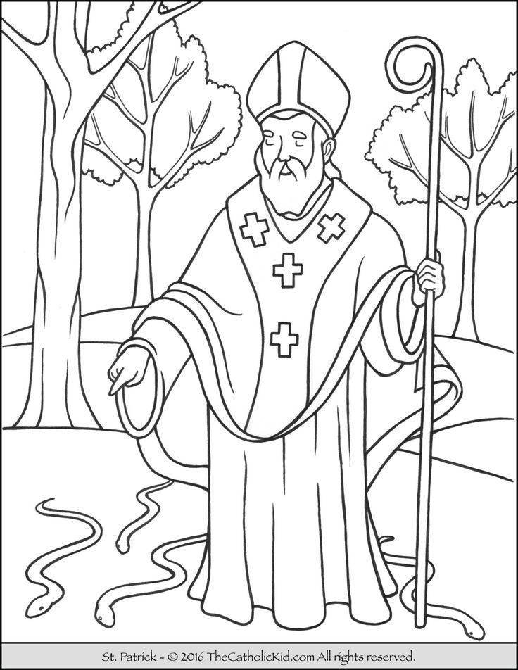 Saint patrick coloring page