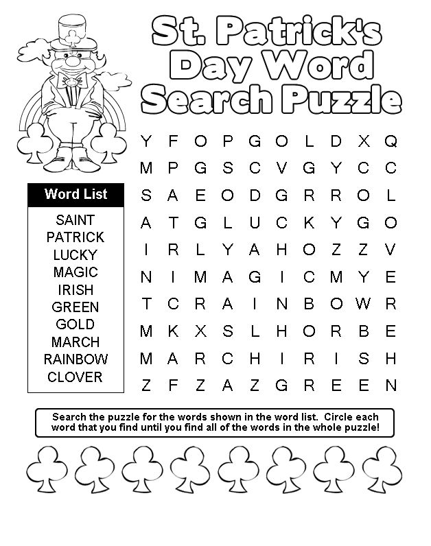 St patricks day word search