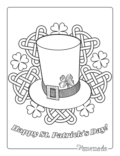 Shamrock coloring pages for kids adults free printables