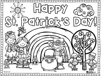 St patricks day coloring page st patricks day activities tpt