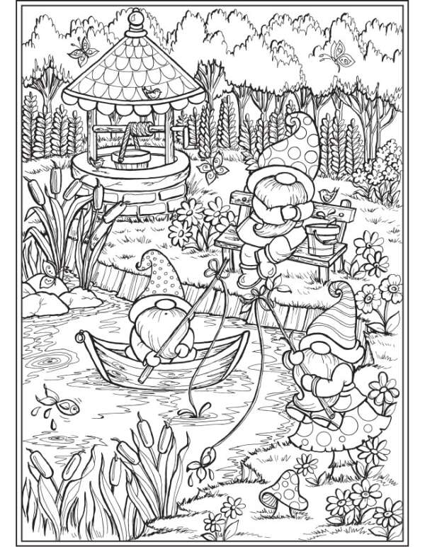 Free gnome coloring pages â