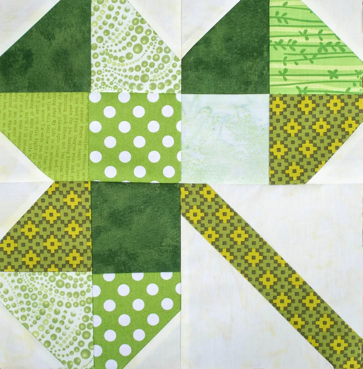 Check out this free shamrock quilt pattern