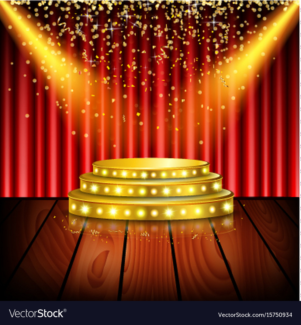 Spotlight of shining on stage background vector image