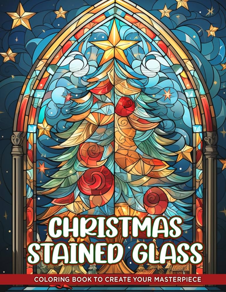 Christmas stained glass coloring book coloring pages of christmas stained glass coloring book coloring books for adults for relaxation stress relief mindfulness harris brown books