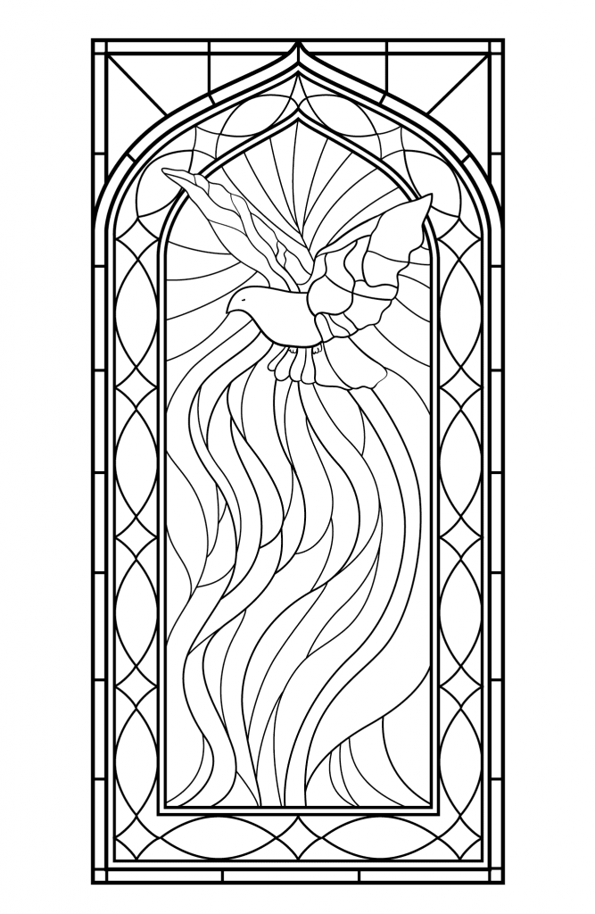 Stained glass coloring pag for adults
