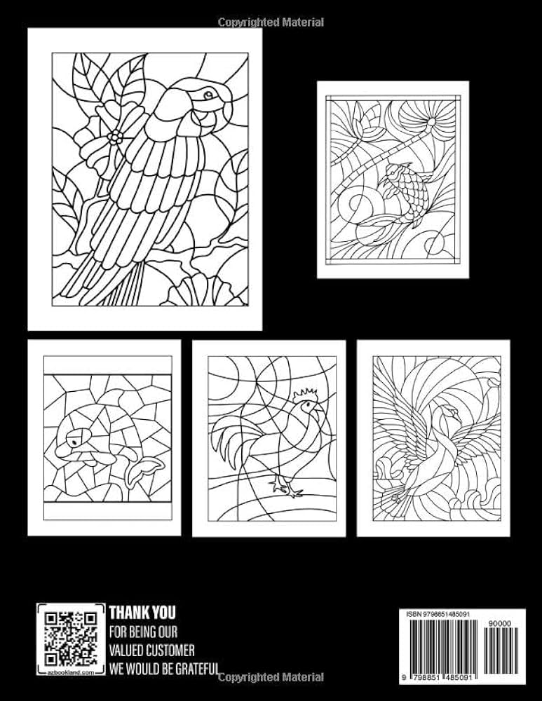 Animal stained glass coloring book vivid coloring pages featuring many animals with mosaic cross patterns for teens girls to have fun and relax great gift for special occasions parker