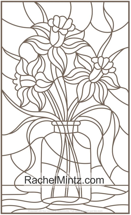 Gorgeous stained glass art coloring book digital pdf format â rachel mintz coloring books