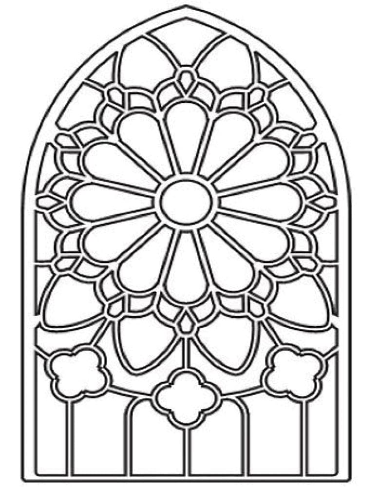 Stained glass free printable coloring page