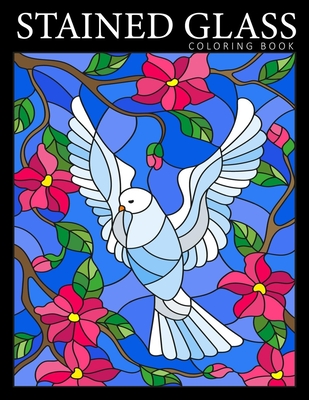 Stained glass coloring book beautiful birds designs coloring pages for adults
