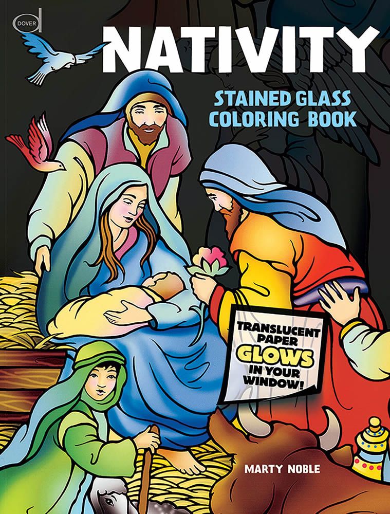 Nativity stained glass coloring book