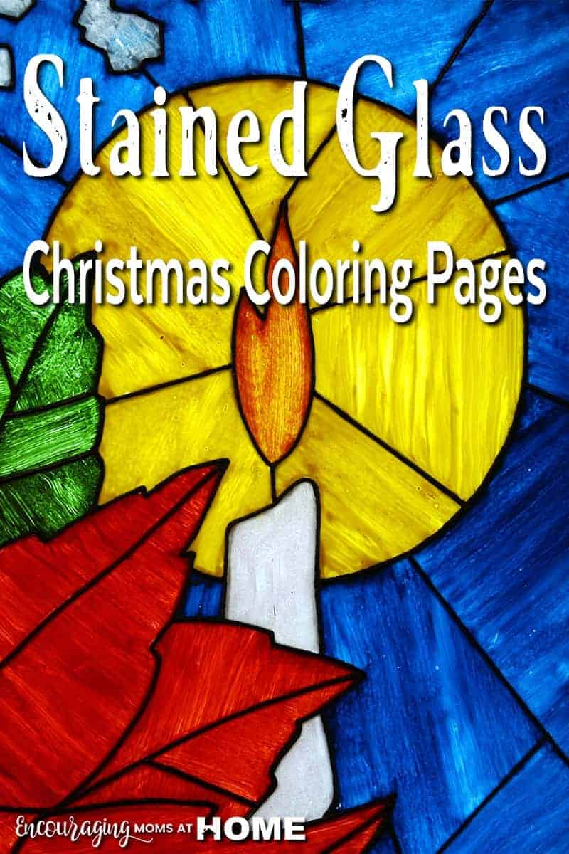 Free stained glass christmas coloring pages