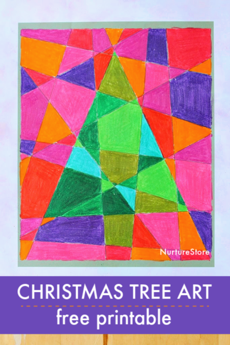 Stained glass christmas tree louring in sheet
