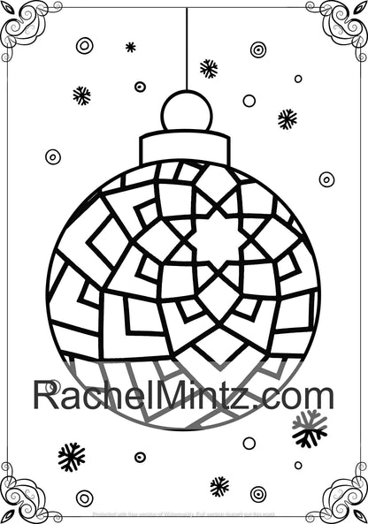 Large print ornaments coloring book for adults easy christmas tree â rachel mintz coloring books