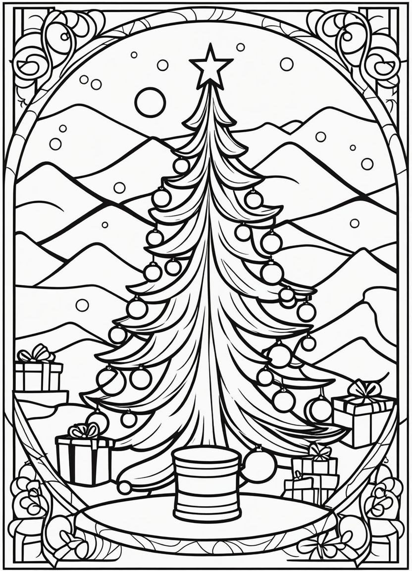 Christmas ornament coloring page for kids