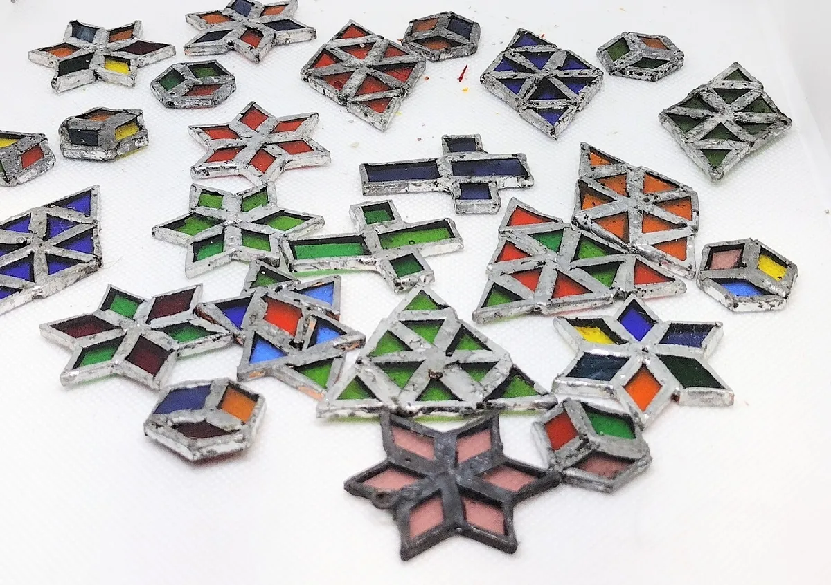 Miscellaneous little stained glass christmas ornaments