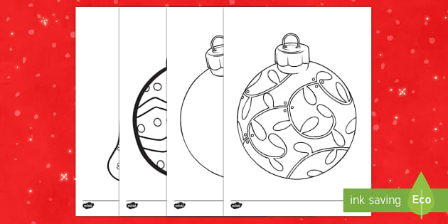 Large christmas baubles colouring pages