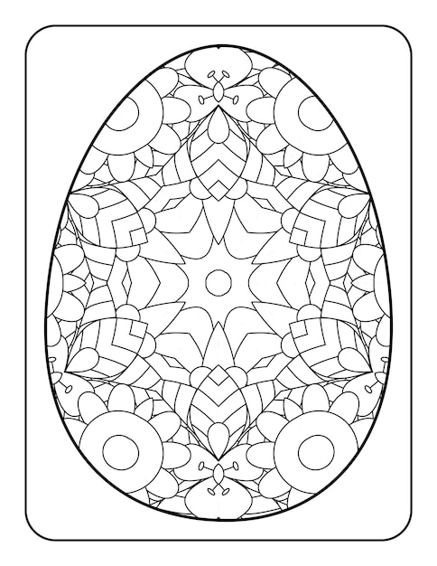 Premium vector easter egg coloring page happy easter day coloring book page coloring page for kids and adults