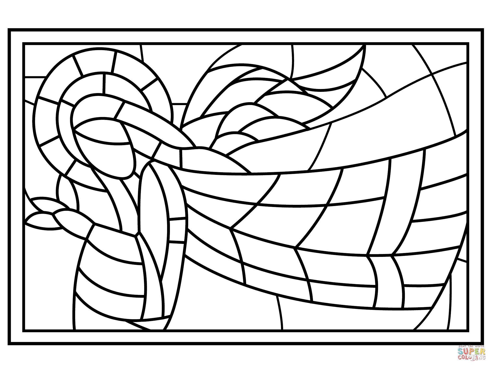 Christmas stained glass with angel coloring page free printable coloring pages