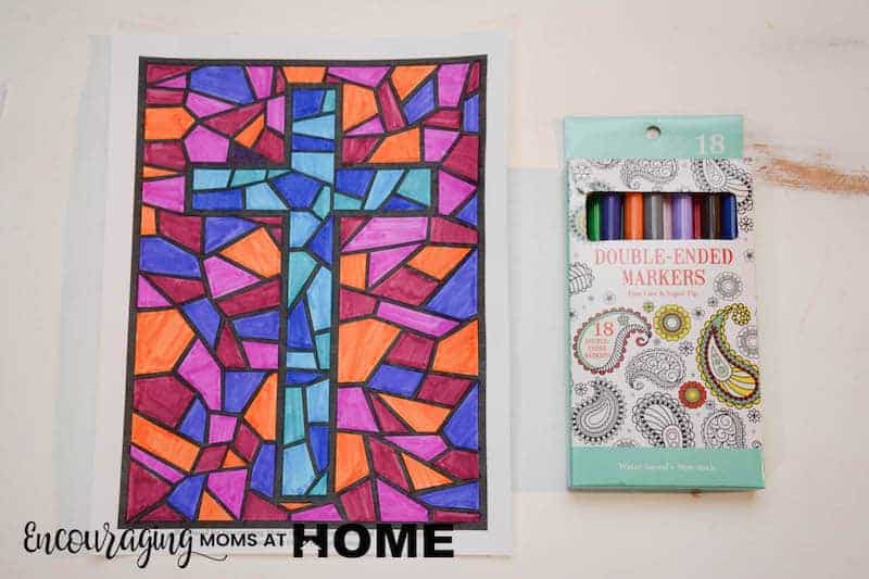 Free stained glass coloring pages and bookmarks for easter