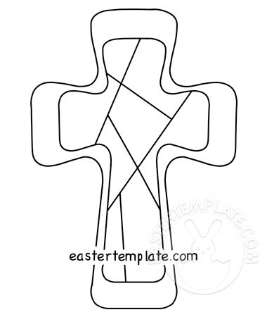 Stained glass cross coloring page