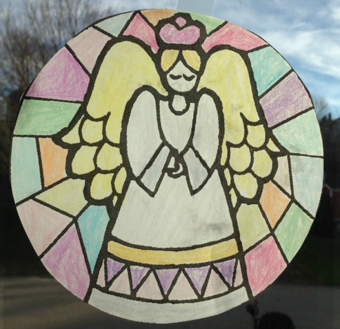 How to turn a coloring page into a stained glass window decoration