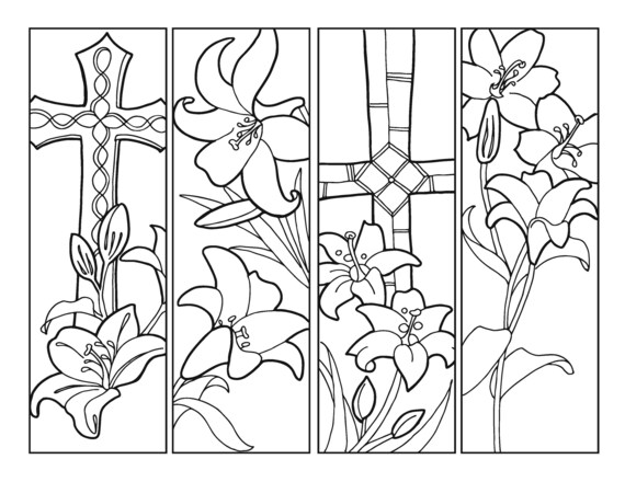 Diy easter bookmarks set of printable coloring page