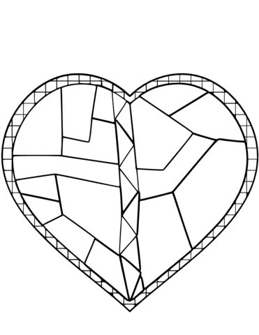 Stained glass heart coloring page free printable coloring pages heart coloring pages glass heart coloring pages