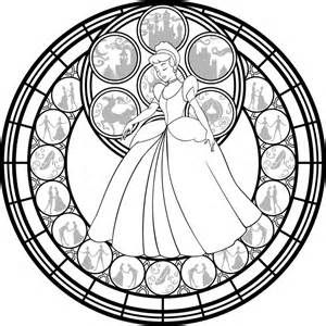 Kingdom hearts stained glass coloring pages coloring pages disney stained glass disney coloring pages cinderella coloring pages