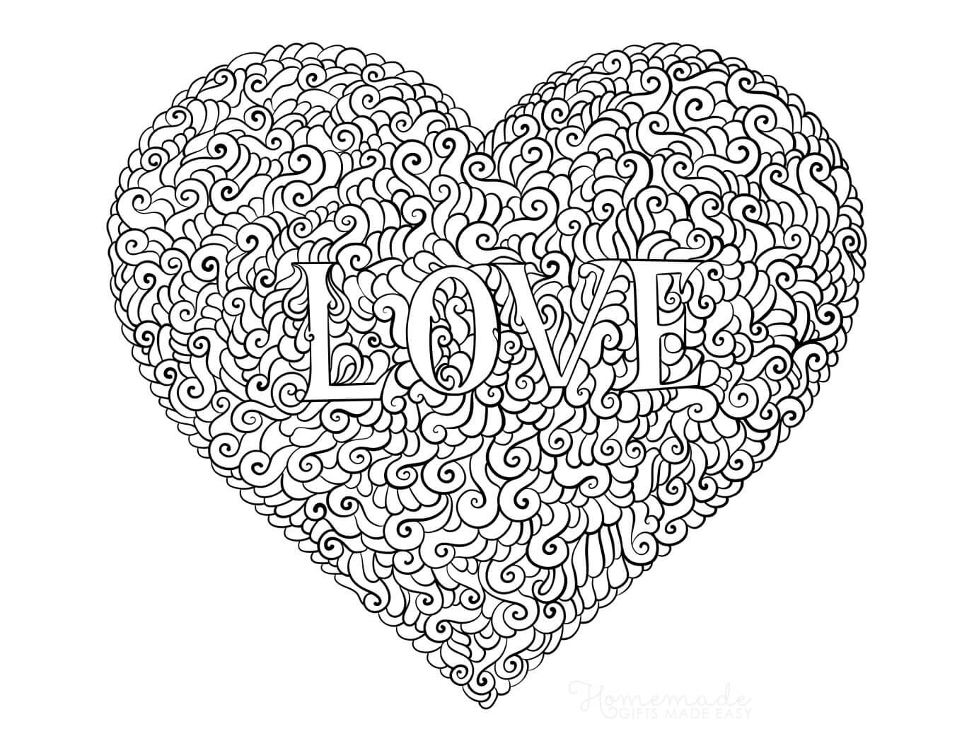 Printable heart coloring pages for adults